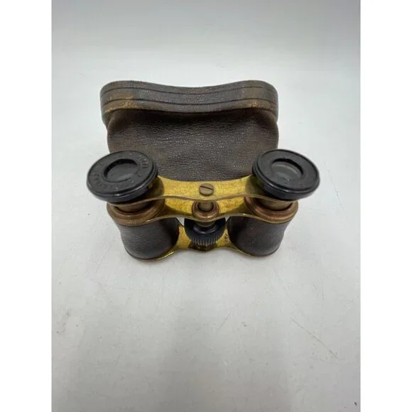 Antique Chevalier Opticien Paris Opera Glasses Case & Red Satin Interior - Picture 9 of 14